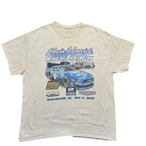 Stewart-Haas Kevin Harvick NASCAR T-Shirt Mens XL Cream 50th Win Darlington